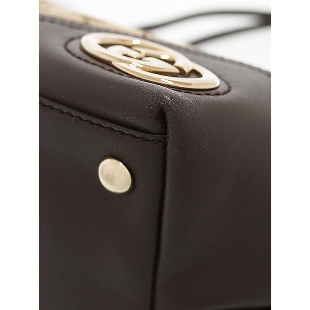 Gucci Tote GG monogram Britt Canvas Bag mocha canvas brown leather - Picture 5 of 5